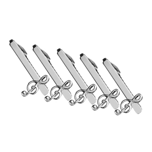 OUNONA 5stücke Krawattenklammern Für Männer Aus Metall Mit Musiknotenmotiv Starkem Halt Für Businesshemden Modische Krawattenklammern Für Partys Und Bankette von OUNONA