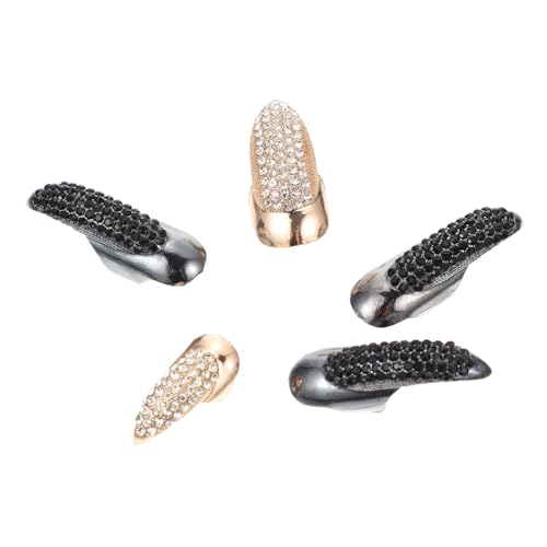 OUNONA 5stücke Modischer Fingerring Mit Strass-dekor Fingerring-schmuck Für Mädchen Mode-accessoire Erhältlich in Verschiedenen Farben Und Designs Für Alltag Und Partys Tolles Geschenk Fü von OUNONA