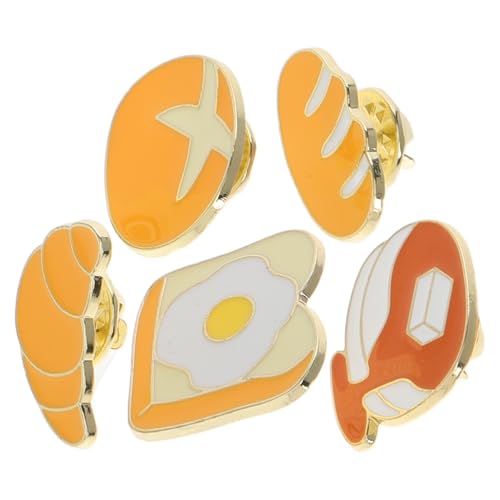 OUNONA 5 Stück Teiliges Set Niedliche Brot Broschen Anstecker Cartoon Food Pins für Rucksäcke Jacken und Taschen Langlebige Verschiedene Brotsorten Perfektes zur Dekoration von OUNONA