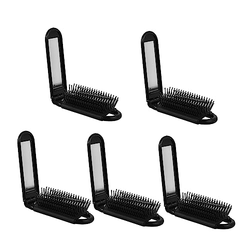 OUNONA 5Stücke Mini Faltbare Haarkämme mit Spiegel Teiliges Reisehaarkämme für Damen und Herren Unterwegs Kompakt und Leicht von OUNONA