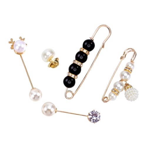 OUNONA 5stücke Anstecknadel Perlenkleidnadel Zarte Broschen Cardigan Kleine Accessoires Damen Schmuck Set von OUNONA