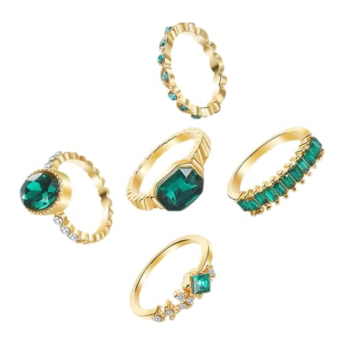 OUNONA 5stücke Teiliges Stapelbarer Damenringe Aus Strass-ringe Ring-sets Für Finger Bandschmuck Für Alltag Und Party -ringe Mit Sparkle- von OUNONA