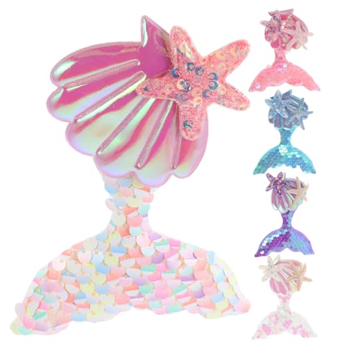 OUNONA 5Stücke Teiliges Meerjungfrau Haarclips für Kleine Mädchen Glitzernde Pailletten Haarschmuck für Partys Geburtstage und Alltag Sicher und Kinderfreundlich von OUNONA