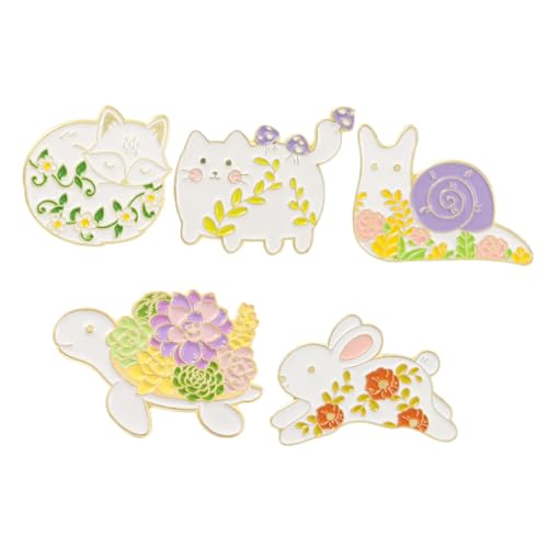 OUNONA 5stücke Broschen Aus Legierung Mit Cartoon-design Emaille-anstecknadel Aus Kleidungsdekor Broschen Für Hemden Hüte Handtaschen Rucksäcke Tierbroschen-ornamente von OUNONA
