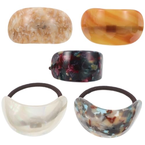 OUNONA 5stücke Haargummis Für Pferdeschwanzfrisuren Dehnbare Haargummis Für Mädchen Für Dutts Haarzubehör Haarseil Haarmanschetten Für Pferdeschwanzfrisuren Haarmanschetten von OUNONA