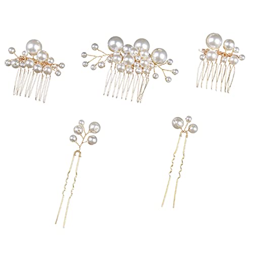 OUNONA 5stücke Perlen Haarkamm Haarschmuck Für Damen Hochzeit Party Accessoires Mit Perlen Für Bräute Und Brautjungfern von OUNONA