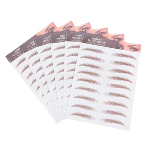 OUNONA 6 Blätter Augenbrauen Wassertransfer Aufkleber Braun für Realistische Temporäre Augenbrauen für mit Feinen für von OUNONA