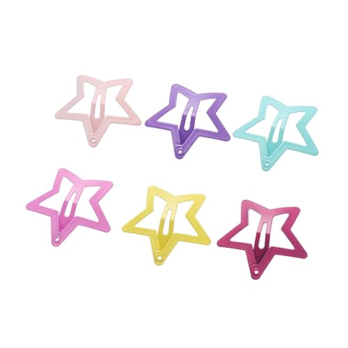 OUNONA 6 Paar Bunte Stern Haarspangen für Mädchen Teiliges aus Umweltfreundlichem Material für Geburtstage Weihnachten und Besondere Anlässe für Outfit von OUNONA