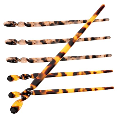 OUNONA 6 Stck Teiliges Vintage Haarstäbchen Chinesische Haarnadeln mit Leopardenmuster Langlebige Haarschmuck sticks für Frauen Fester Sitz für Verschiedene Haarfrisuren Dekorativ und von OUNONA