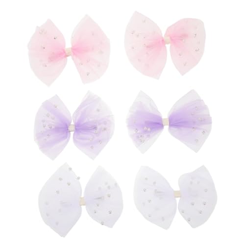 OUNONA 6 Stück Haarspangen Mit Schleifen Für Mädchen Schleifen Clips Prinzessinnen Haarspangen Aus Metall Haarnadeln Für Mädchen Clip Bögen von OUNONA