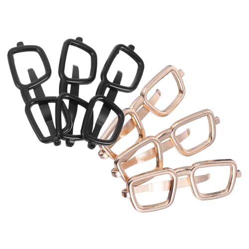 OUNONA 6 Stück Herren Metall Krawattenklammern Brillenform Elegant Robuster Krawattenhalter für Business Hochzeit Büroformelle Anlässe Zubehör von OUNONA