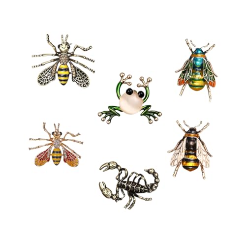 OUNONA 6 Stück Kreative Vintage Broschen mit Tier und Insektenmotiven Filigrane Mode Anstecknadeln als Kleidungsschmuck Vielseitige Corsage für Damen Einfache Befestigung für Alltag und von OUNONA