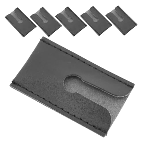 OUNONA 6 Stück Rasierkappenschutz PU Leder Reiseetui für Butterfly und Double Edge Rasierer Herren Rasierkopf Schutzhülle Kompakt Leicht für Unterwegs Pflegezubehör von OUNONA