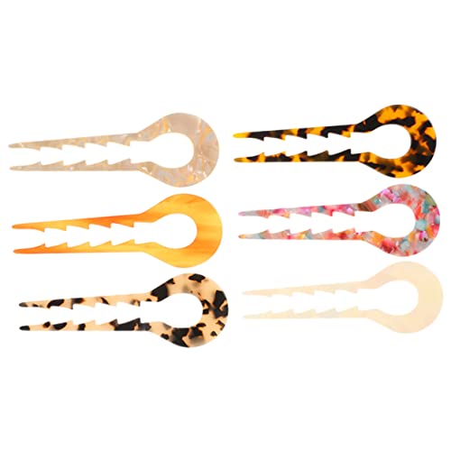 OUNONA 6 Stück Teiliges Haarschmuck Haarnadeln aus Acetat Schildpatt Design Haarnadeln für Langes Haar Schonend und Vielseitig für Damen bei Alltag Arbeit Hochzeit und Besonderen von OUNONA