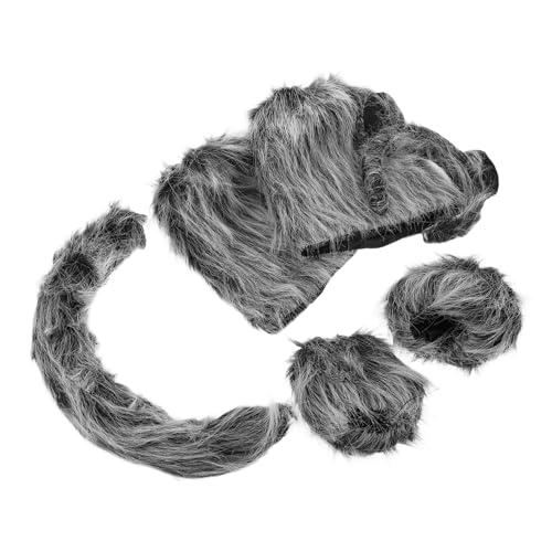 OUNONA 6stücke Wolf Ohren Stirnband Set Mit Und Handschuhen Für Erwachsene Tier Kostüm Zubehör Für Halloween Cosplay Party Und Festliche Anlässe von OUNONA