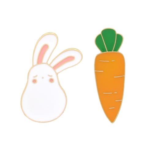 OUNONA 6 Stück Teiliges Hasen Broschen mit Karotten Leichte Anstecknadeln Langlebigem Material Niedliche Dekoration für Damen Geeignet für Kleidung Taschen Schals von OUNONA