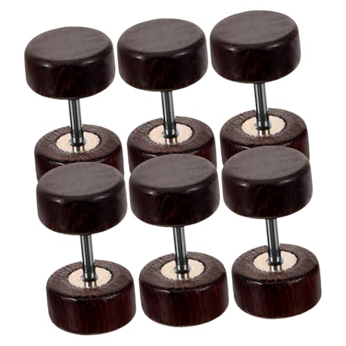 OUNONA 6 Stück Teiliges Holz Ohrstecker Fake Gauge Ohrpiercing für Herren Braun Leichter Schmuck mit Vielseitig Kombinierbar für Alltag und Besondere Anlässe von OUNONA