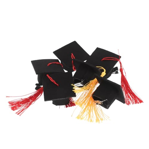 OUNONA 6 Stück Teiliges Mini Abschlusskappen Haarklammern Niedliche Doktorhut Haarspangen für Abschlussfeier Sichere Befestigung für Fotoshootings und Festliche Dekorationen von OUNONA