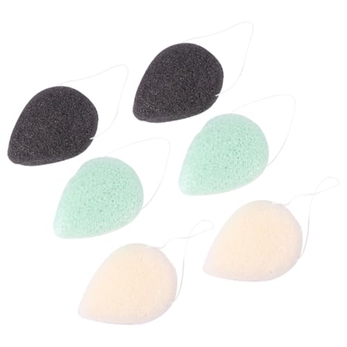 OUNONA 6 Stück Teiliges Natürlicher Makeup entferner Schwämme aus Maggikraut Sanfter Gesichtsreinigungsschwamm mit Peeling Ölregulierend für Empfindliche Haut Farben Zufällige Farbe von OUNONA