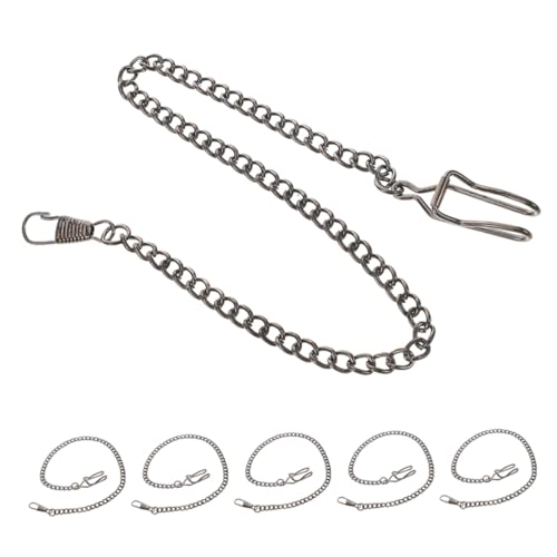 OUNONA 6 Stück Teiliges Set Taschenuhrketten aus Retro-Legierung mit Einfachem Clip Kompatibel für Taschenuhren Vielseitiges Herren-Accessoire für Vintage Moderne Designs von OUNONA
