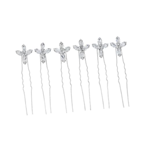 OUNONA 6 Stück Teiliges U Förmiges Haarnadel mit Funkelnden Kristallen Eleganter Brautschmuck für Hochzeit Hochwertiger Legierungs Haarclip Vielseitiger Haarschmuck für Festliche von OUNONA