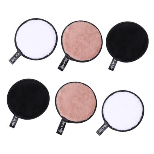 OUNONA 6 Stück Teiliges Waschbarer Doppelseitiger Make Up Entferner Pads aus Ultrafeinem Mikrofaser für Sanfte Gesichtsreinigung Wiederverwendbar für Damen und Mädchen von OUNONA