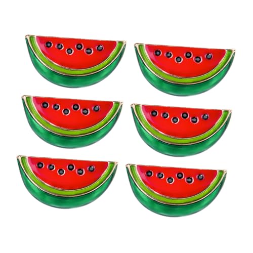 OUNONA 6stücke Wassermelonen-emaille-anstecknadel Cartoon Brosche Schalkragen-clips Wassermelonen-broschen-clips Damen-kleid-clips Pullover-schal-clips Retro-schal-clips von OUNONA