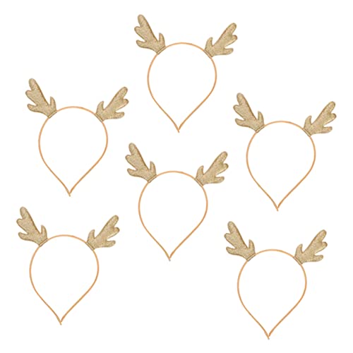 OUNONA 6 Stück Weihnachtlicher Rentier Haarreif Teiliges Leichtes Geweih Stirnband für Erwachsene Festlicher Haarschmuck für Weihnachtsfeier Karneval und Party von OUNONA