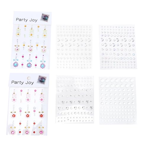 OUNONA 6Blätter Selbstklebende Edelsteine Aufkleber Gesichtsaufkleber für Party Festival Besondere Anlässe Maskerade Gesichtsschmuck mit Glitzerndem Design von OUNONA