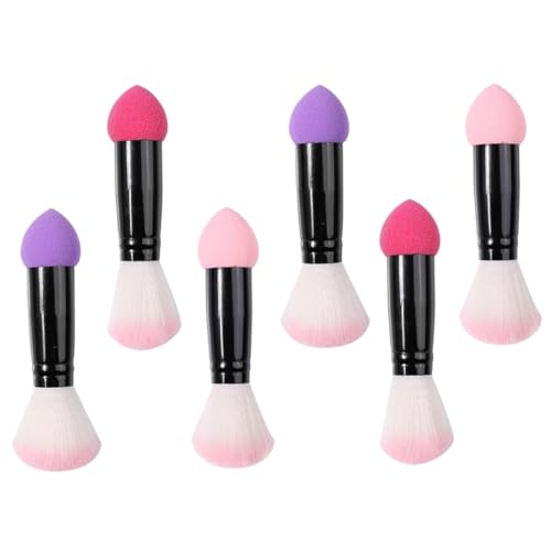 OUNONA 6Stücke Doppelseitige Make Up Pinsel Rougepinsel und Puder für Damen Konturpinsel Rosatönen für Natürliche und Gleichmäßige Anwendung Puder von OUNONA