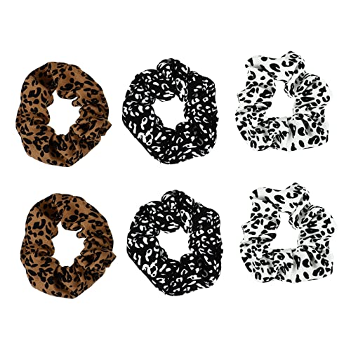 OUNONA 6stücke Leopardenmuster Haargummis Für Frauen Mädchen Elastisches Haarband Haarseil Scrunchies Zum Fixieren Von Haaren Mode Haarschmuck Für Alltag Party von OUNONA