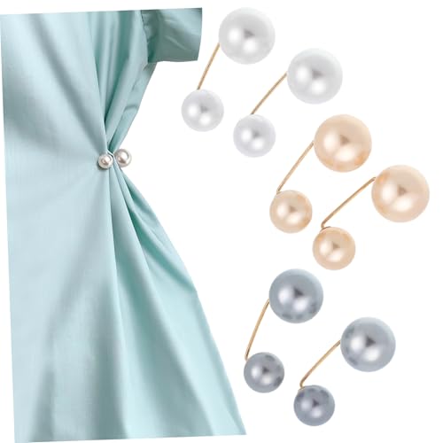 OUNONA 6Stücke Broschennadeln mit Kunstperlen Sicherheitsnadeln für Damen Modebrosche für Schals und Kragen Dekorative Kleidungsnadeln für Hochzeiten Partys und Täglichen Gebrauch von OUNONA
