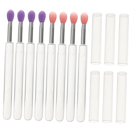 OUNONA 6Stücke Teiliges Lippenmasken Pinselset mit Kappen Silikon für Lippenmaske und Lidschatten für Salon und Heimgebrauch Leicht und Tragbar Einfach zu Verwenden von OUNONA