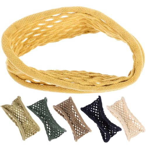 OUNONA 6stücke Erweiterter Haargummi Für Dickes Lockiges Haar in Modischen Farben Gelb Khaki Dunkelblau Grasgrün Elastische Langlebige Haarbänder Für Frauen Und Mädchen Für Komfortable Un von OUNONA