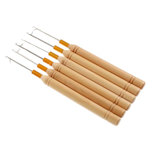 OUNONA 6stücke Häkelnadeln Für Haare Knüpfhaken Mit Holzgriff Werkzeug Für Dreadlocks Und Haarverlängerungen Mit Mehreren Nadeln Für Verschiedene Flechtstile von OUNONA