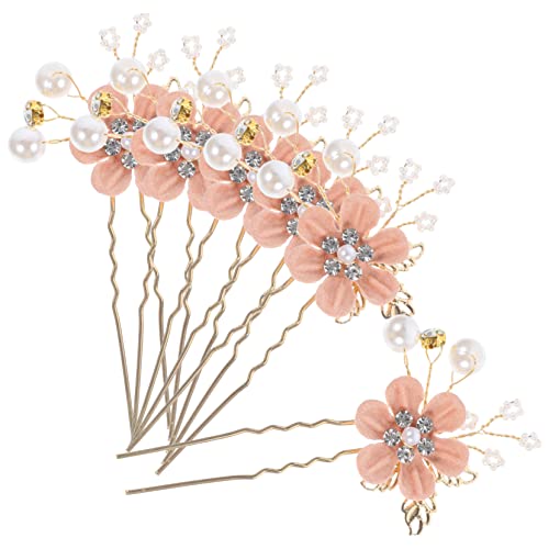 OUNONA 6stücke U-förmige Haarnadel Mit Perlenblume Strass Haarschmuck Für Hochzeiten Bräute Brautjungfern Für Frauen Geburtstag Verabredung von OUNONA