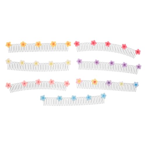OUNONA 7 Stück Teiliges Elastische Metallkämme mit Blume Unsichtbare Haarklammern für Unordentlichen Dutt Sanfter Haarfixierer für Saubere Flexible Frisuren bei Frauen von OUNONA