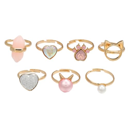 OUNONA 7 Stück Teiliges Verstellbare Ringe für Mädchen Buntes Kinderschmuck für Rollenspiele und Geburtstagsfeiern für Kleine Prinzessinnen und Kreative Spielmomente OUNONA 7 Stück Teiliges Verstellbare Ringe für Mädchen Buntes Kinderschmuck für Rollenspiele und Geburtstagsfeiern für Kleine Prinzessinnen und Kreative Spielmomente von OUNONA