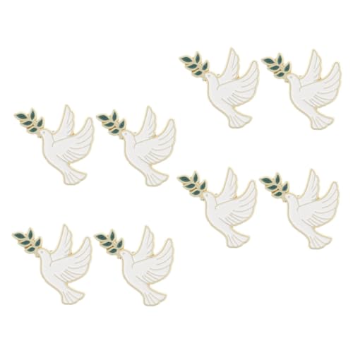 OUNONA 8 Stück Teiliges Friedenstauben Broschen Langlebiger mit Olivenzweig Emailliert Vielseitig als Anstecker für Kleidung Rucksack und Hut Symbolisiert Harmonie und Geschenkidee von OUNONA