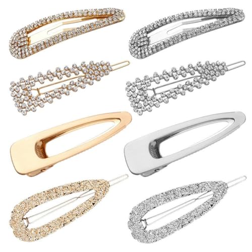 OUNONA 8 Stück Teiliges Haarklammer Strasssteinen Modische Haarspangen für Frauen und Mädchen Bunte Haarschmuck accessoires zum Stylen und Fixieren Verschiedener Frisuren Schonend und von OUNONA