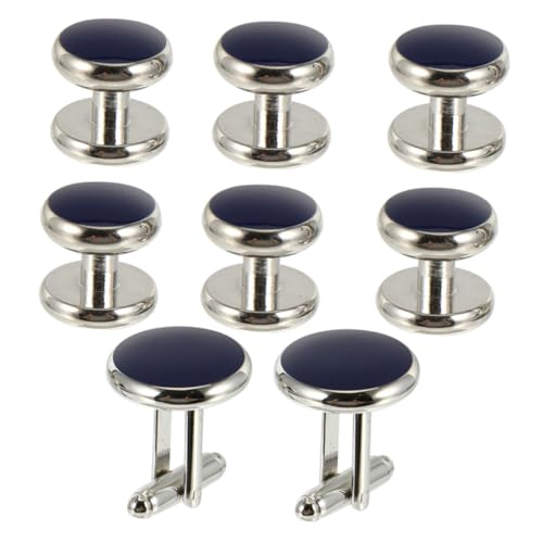 OUNONA 8 Stück Teiliges Herren-manschettenknopf-set aus Runde Französische Hemdknöpfe und Smoking-studs Elegantes Accessoire für Business Hochzeiten Festliche Anlässe Kompatibel mit von OUNONA