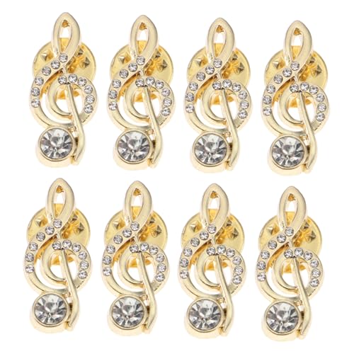 OUNONA 8 Stück Teiliges Kunst Musikbroschen mit Strass Stil Leichte Anstecknadeln für Schal Mantel Kleidung Künstlerisches Notenmotiv Langlebig Modische Accessoires für Damen und Mädchen von OUNONA