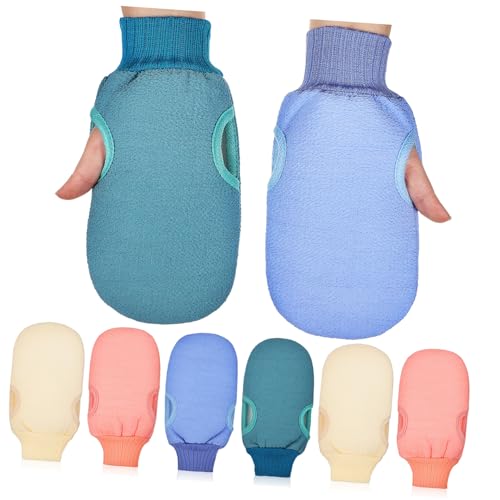 OUNONA 8 Stück Teiliges Peeling handschuh Elastischem Wiederverwendbare Duschhandschuhe für Damen und Herren Effektive Körperreinigung und Sanftes Peeling für Glatte Haut von OUNONA