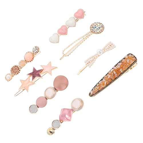 OUNONA 8 Stück Teiliges Perlen Damen Modische Haarspangen Süße Haaraccessoires für Partys und Alltag Rutschfest Vielseitig Kombinierbar von OUNONA