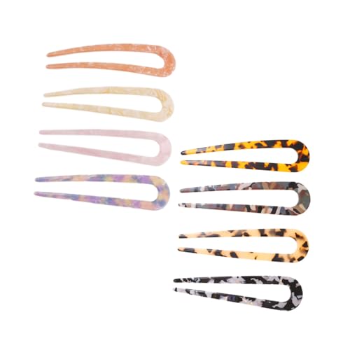 OUNONA 8 Stück Teiliges U förmiges Französische Haargabel aus Acetat für Damen Haarschmuck für Dutt und Hochsteckfrisuren Eleganter Haarfork Haarklammer für Dickes und Lockiges Haar von OUNONA