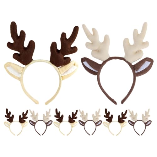 OUNONA 8-teiliges Rentiergeweih-Kopfstück: Weihnachts-Anzieh-Accessoires – süßes Hirschkostüm-Stirnband – wiederverwendbares Urlaubs-Haarband für festliche Anlässe von OUNONA