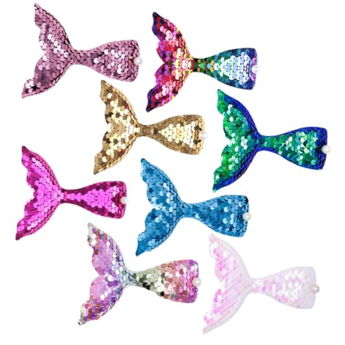 OUNONA 8Stücke Teiliges Meerjungfrauenschwanz Haarspangen für Kleine Mädchen Glitzernde Haarclips Bunten Farben für Verschiedene Outfits und Anlässe und Langlebig von OUNONA