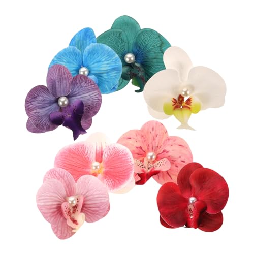 OUNONA 8stücke Haarclips Blumen Hawaii Stil Für Frauen Mädchen Orchideen Haarschmuck Clips Blumen Haarnadeln Kunstblumen Für Haarstyling Strandpartys von OUNONA