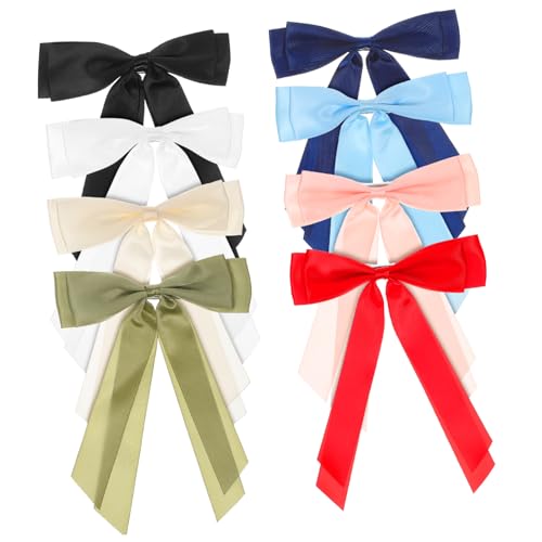 OUNONA 8stücke Haarschmuck Für Mädchen Lange Schleifen Krokodilklemmen Haarspangen Für Frauen Schleifen Haarspangen Für Mädchen Haarschleifen Clip Accessoire Lang Haarspange von OUNONA