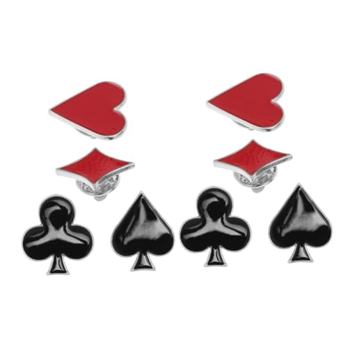 OUNONA 8stücke Spielkarten Brosche Metall Spielkarten Anstecknadel Für Urlaub Kleider Brosche Hut Broschen Rucksack Anstecker Für Mädchen Unisex Lustig Emaille von OUNONA